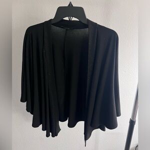 Women’s black with glitter batwing shrug size XL